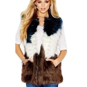 Guess Lena Faux Fur Vest, Size M